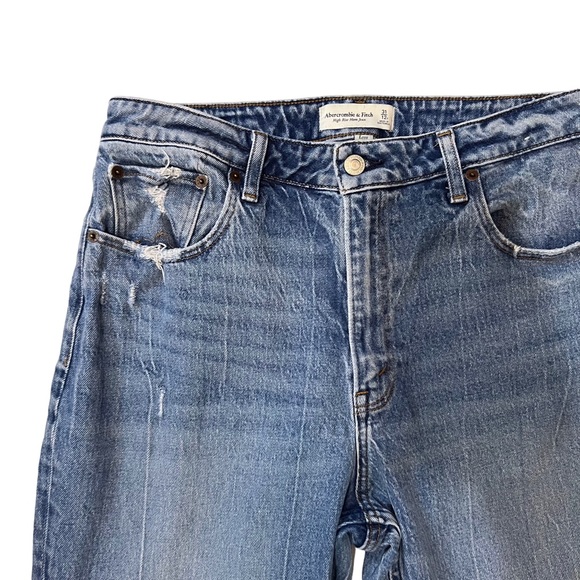 Abercrombie & Fitch Size 31/12 Blue Boho Casual High Rise Mom Denim Jeans - Picture 2 of 11